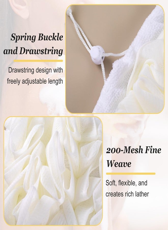 SmallCat 2 Pcs Soap Loofah Pouch, 2 in 1 Soap Bar Loofah, Washable Bar Soap Loofahs Pouch, Loofahs for Bar of Soap Cleansing and Smooth Skin (White) - Image 4
