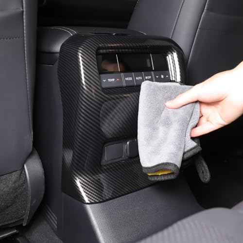 Heutamo Rear Air Condition Vent Frame Cover Trim Compatible with Toyota Land Cruiser Prado 250 J250 LC250 2024 2025 Accessories, ABS Rear Air Conditioning Vent Anti Kick Cover(Carbon Fiber Pattern) - Image 5