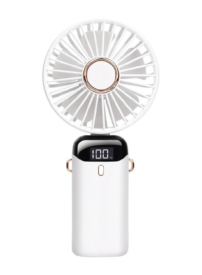 Denx Portable Electric Handheld Fan USB Rechargeable Hand-Held Hanging Freestanding Small Fans with 5-Speed/Modes and Power Display ,14-22 Hours Runtime Powerful Fans for Home Travel Office Outdoor - Image 2