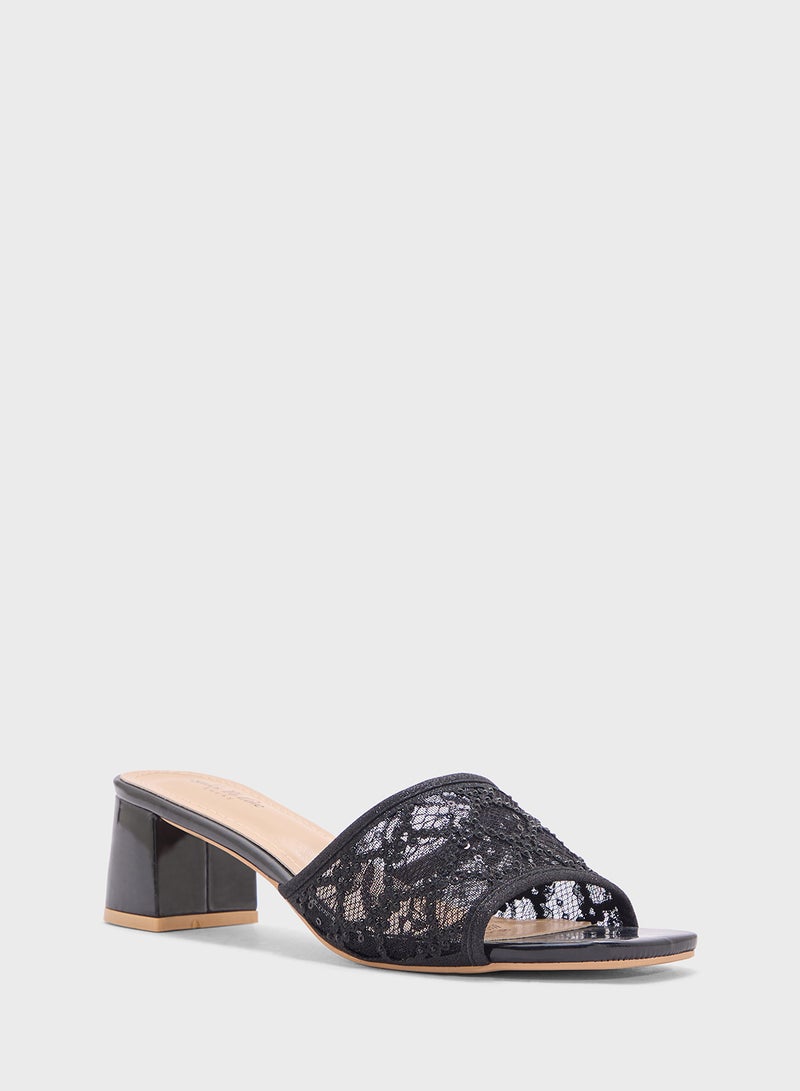 BR Lace Heeled Sandal  - Image 2