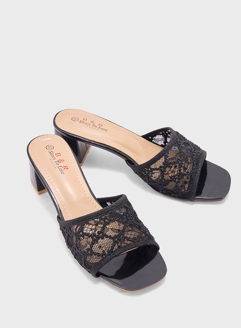 BR Lace Heeled Sandal  - Image 4