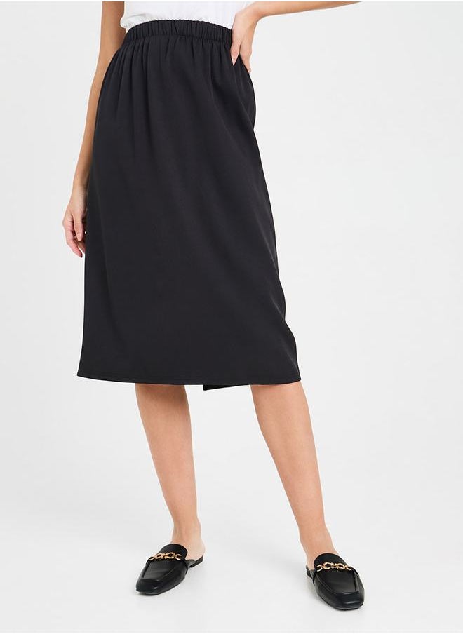 Styli - Solid Tweed Skirt - Image 1