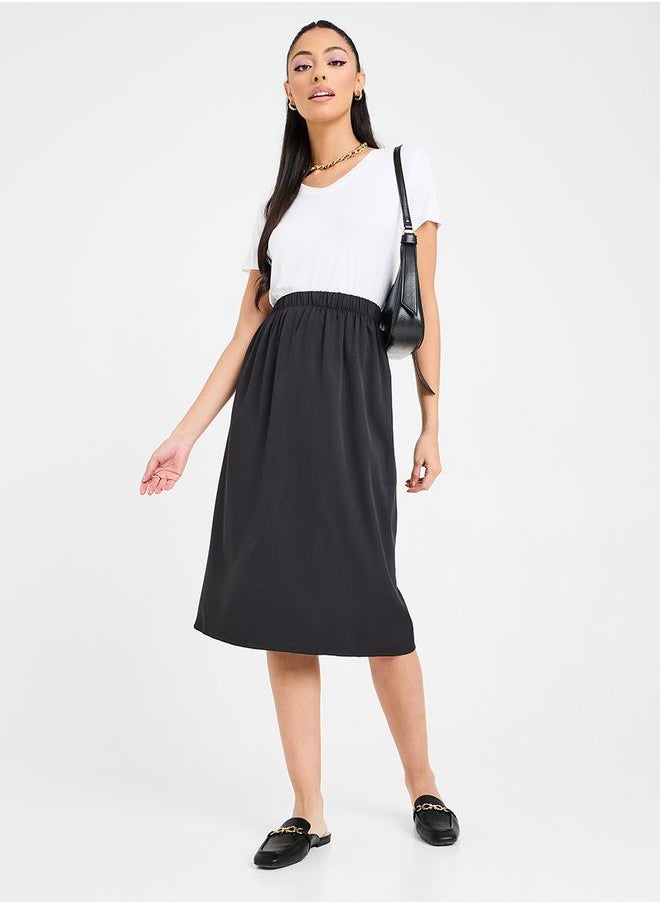 Styli - Solid Tweed Skirt - Image 1