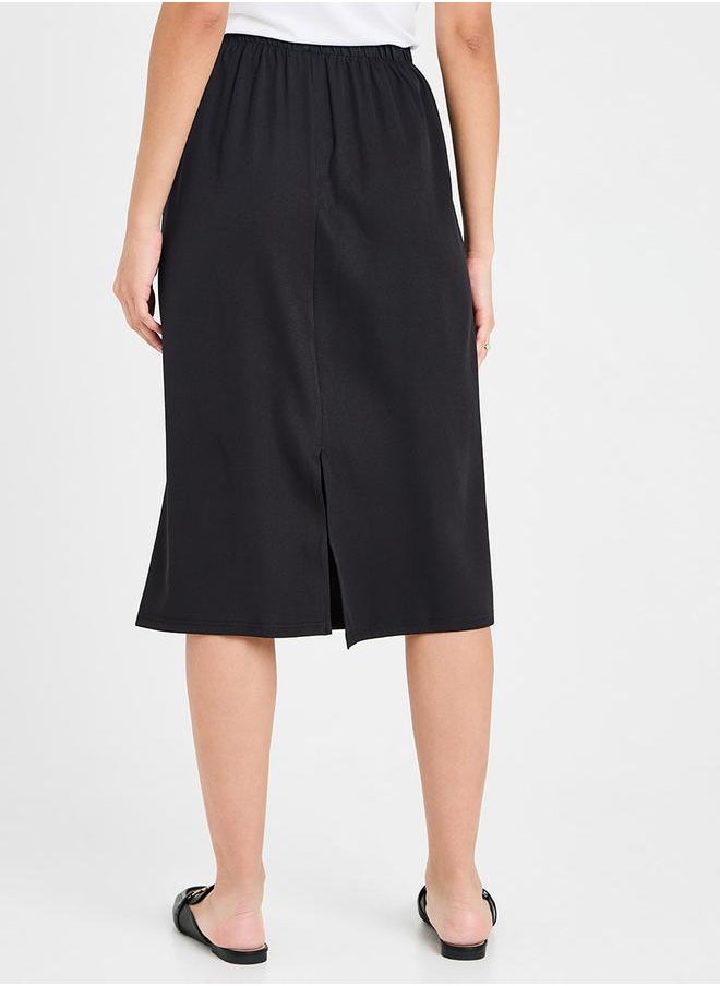 Styli - Solid Tweed Skirt - Image 1