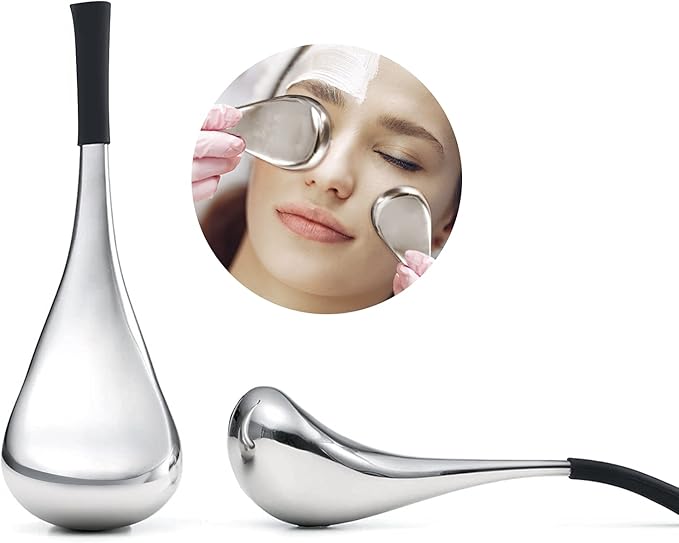 VXDAS Ice Globes for Face and Eyes Stainless Steel Cryo Sticks Roller Gua Sha Scarping Tool for Spa Beauty Massage Facial Skin Care Kits with Storage Case for Puffiness Reducing Jawline Sculpting - Image 1