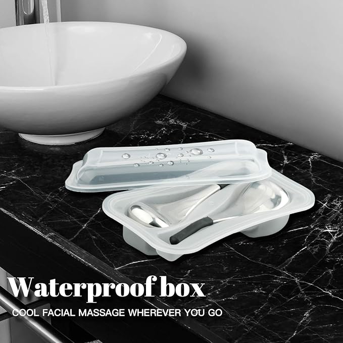 VXDAS Ice Globes for Face and Eyes Stainless Steel Cryo Sticks Roller Gua Sha Scarping Tool for Spa Beauty Massage Facial Skin Care Kits with Storage Case for Puffiness Reducing Jawline Sculpting - Image 5