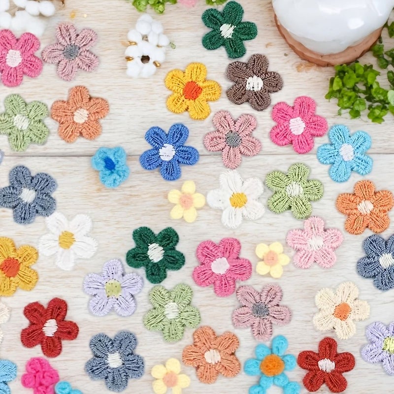 32pcs Hand Embroidered Daisy Flower Patches For Crochet Crafts DIY Sewing - Image 1