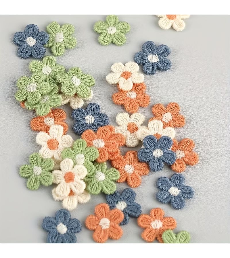 32pcs Hand Embroidered Daisy Flower Patches For Crochet Crafts DIY Sewing - Image 2