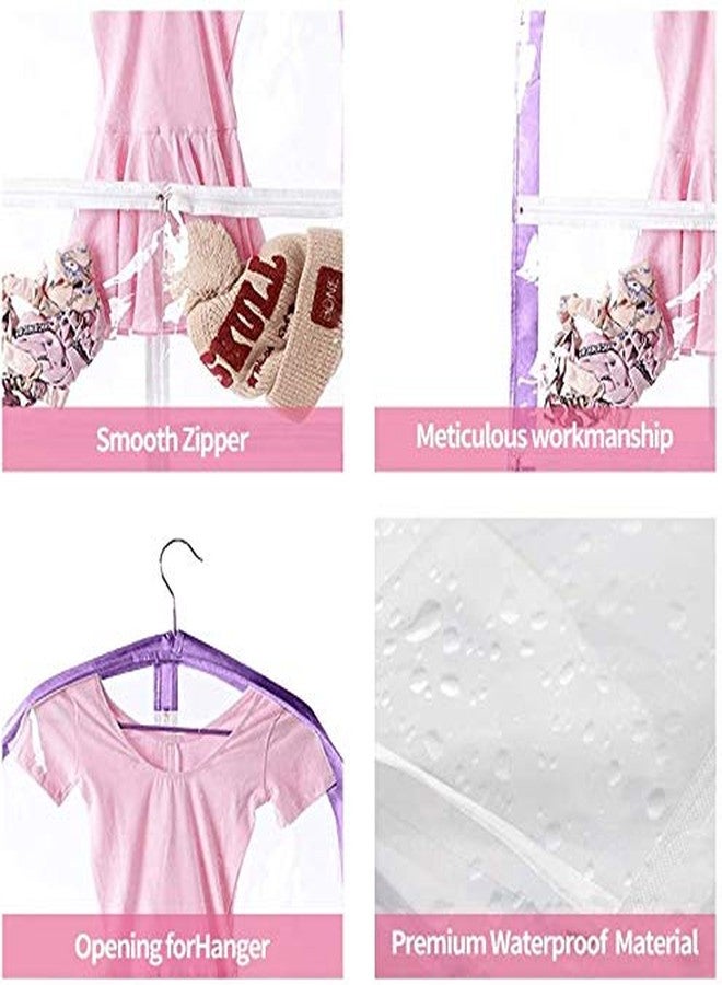 Cohpoh Waterproof Hanging Garment Bag,Garment Bags for Hanging Clothes,Clear Kids Dance Costume Garment Bag for Sports,Skating,Theatre,Beauty Pageants - Image 4