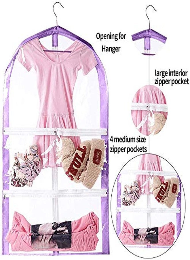 Cohpoh Waterproof Hanging Garment Bag,Garment Bags for Hanging Clothes,Clear Kids Dance Costume Garment Bag for Sports,Skating,Theatre,Beauty Pageants - Image 3