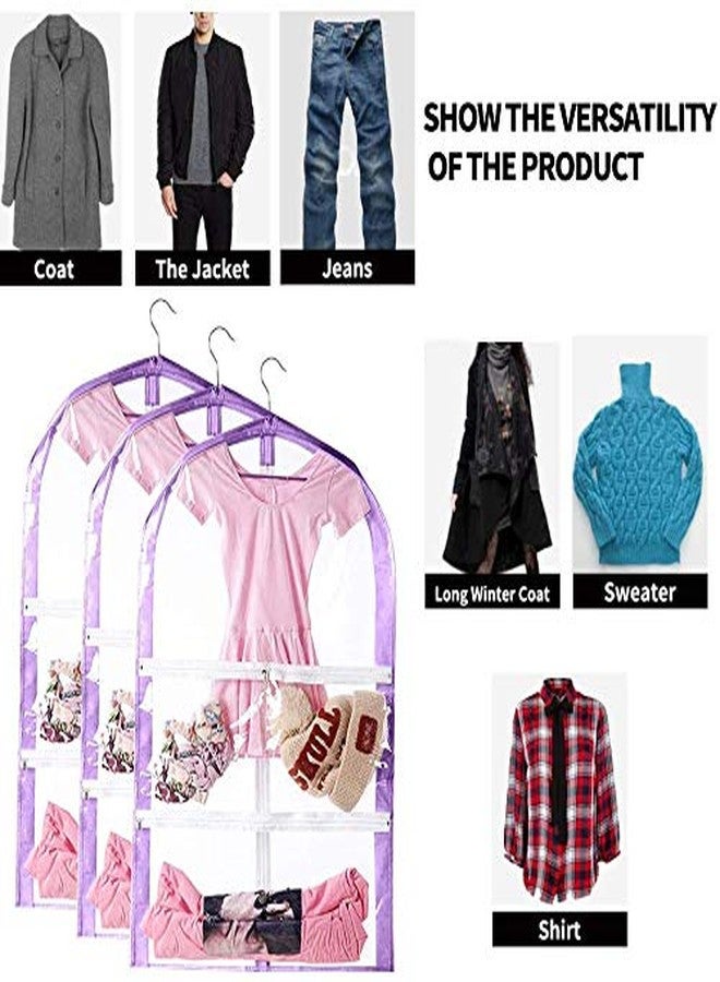 Cohpoh Waterproof Hanging Garment Bag,Garment Bags for Hanging Clothes,Clear Kids Dance Costume Garment Bag for Sports,Skating,Theatre,Beauty Pageants - Image 5