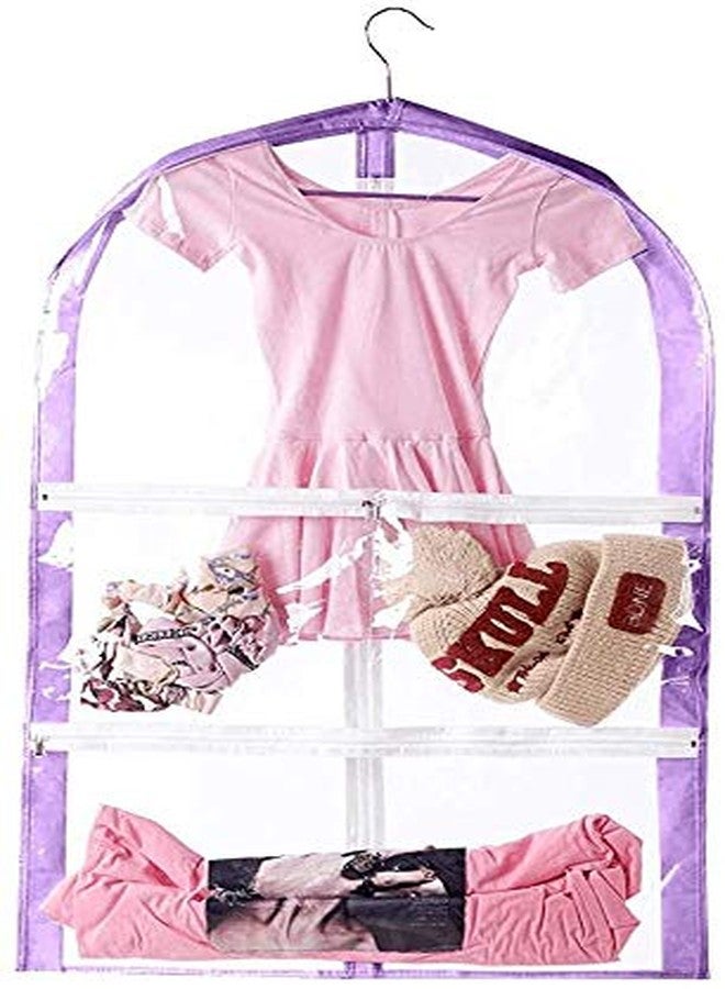 Cohpoh Waterproof Hanging Garment Bag,Garment Bags for Hanging Clothes,Clear Kids Dance Costume Garment Bag for Sports,Skating,Theatre,Beauty Pageants - Image 1