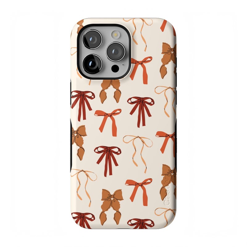 Casely iPhone 15 Pro Max Case | Fall Girlie | Pumpkin Spice Bows | Bold Protective Design | MagSafe Compatible Design - Image 1