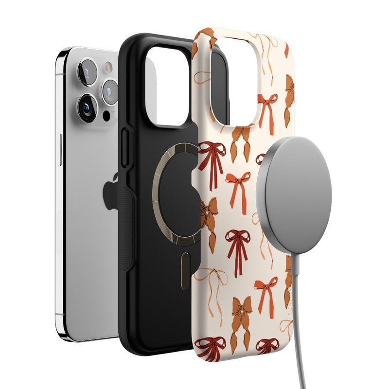 Casely iPhone 15 Pro Max Case | Fall Girlie | Pumpkin Spice Bows | Bold Protective Design | MagSafe Compatible Design - Image 4
