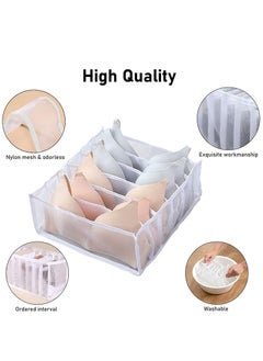 TYCOM Foldable Storage Boxes Bra Underwear Closet Organizer Foldable Container Case Drawer Divider for Necktie Bra Sock Underwear Organizer Home Closet Organizer Boxes Storage(3PCS White)  - Image 2