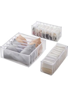 TYCOM Foldable Storage Boxes Bra Underwear Closet Organizer Foldable Container Case Drawer Divider for Necktie Bra Sock Underwear Organizer Home Closet Organizer Boxes Storage(3PCS White)  - Image 1
