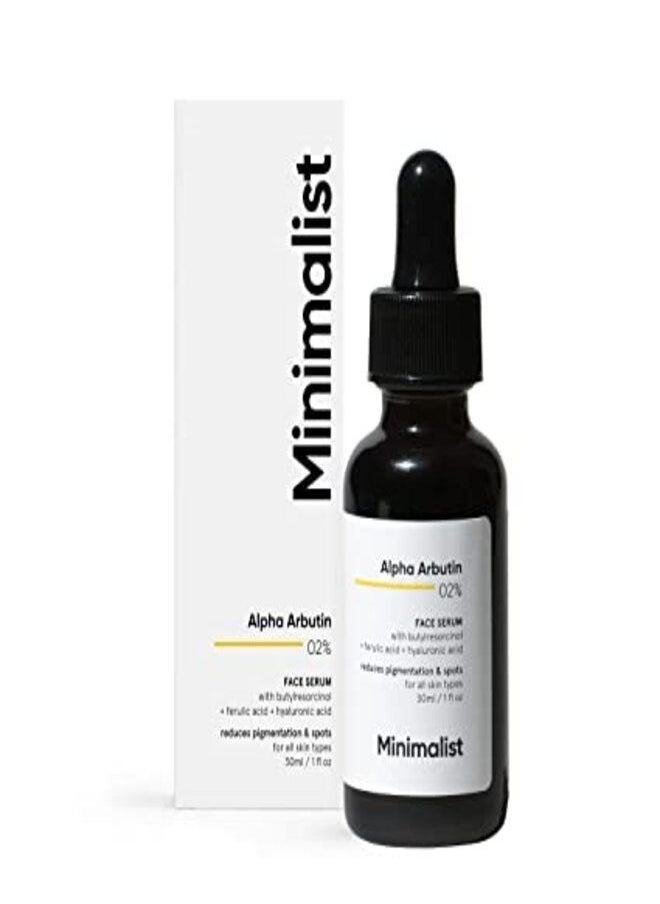 MINIMALIST - Minimalist 2% Alpha Arbutin Serum for Pigmentation & Dark Spots Removal | Anti-pigmentation Face Serum For Men & Women with Hyaluronic Acid to Remove Blemishes, Acne Marks & Tanning - Image 1