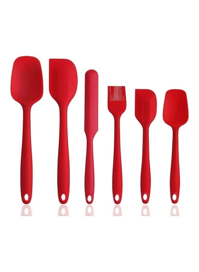 6-Piece Cooking Utensils Set Red One Size