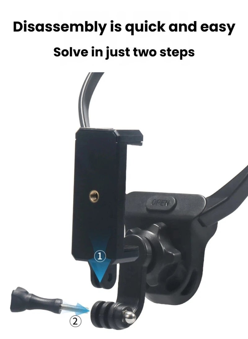 Neck Mount Holder for Action Camera u0026 Smartphone | 360° Adjustable with Quick Release - Image 4