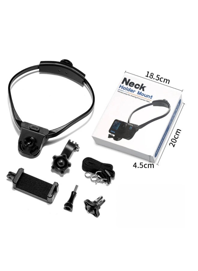 Neck Mount Holder for Action Camera u0026 Smartphone | 360° Adjustable with Quick Release - Image 1