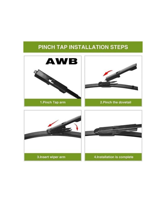 AWB® Hybrid Wiper Blades Compatible with XL6, Size- 24 "16"(Pack of 2) - Image 5