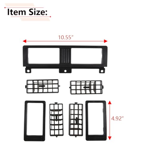 RLB-HILON Dashboard Heater Air Vent Grille Set Compatible with Nissan Navara D21 Hardbody Pickup 1986 to 1997 Year, Black Color - Image 3