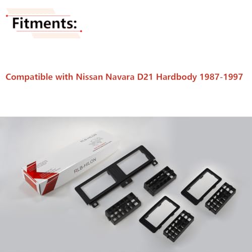 RLB-HILON Dashboard Heater Air Vent Grille Set Compatible with Nissan Navara D21 Hardbody Pickup 1986 to 1997 Year, Black Color - Image 2