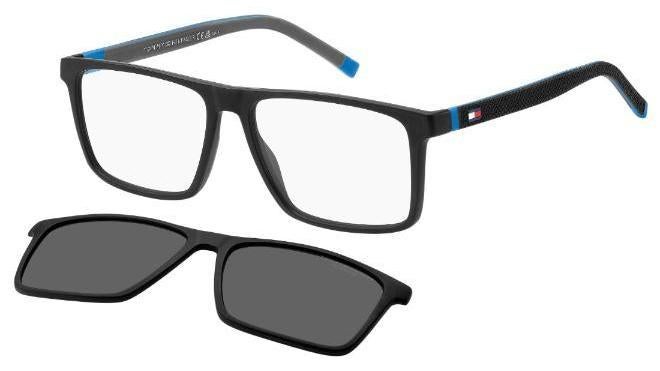 تومي هيلفيغر نظارات شمسية رجالية للحماية من الأشعة فوق البنفسجية أسود مطفي مقاس  مم - Image 1