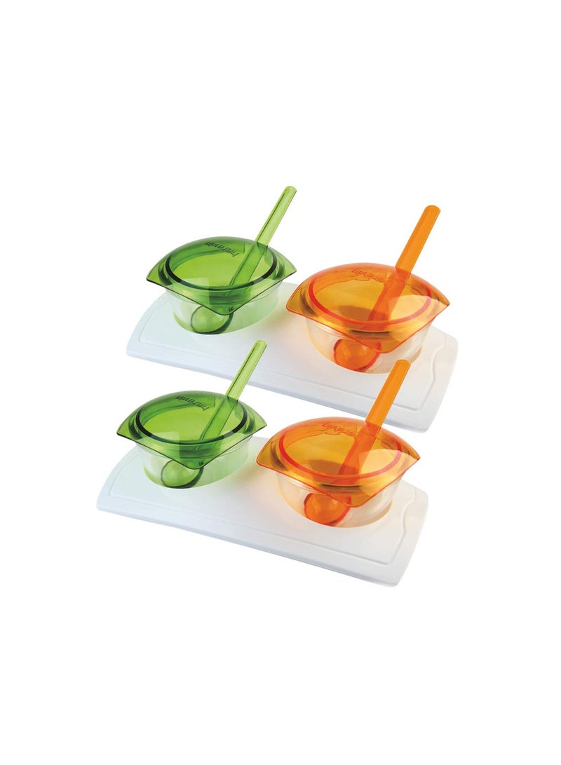 HEREVIN Herevin Imperia Snacks Serving Set with Spoon and Cover, 4-Pieces, Color may vary  - Image 1