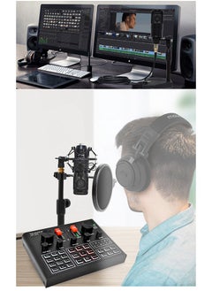 Mi VAZA Wireless Karaoke Microphone Professional Condenser with Tripod Sound Card V9XPRO for Live Streaming studio  - Image 5
