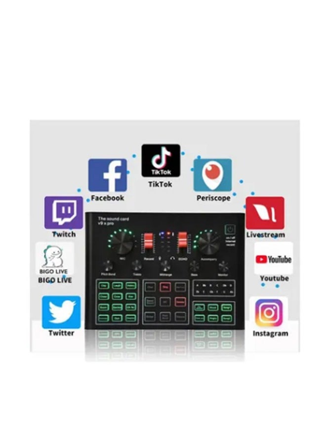 Mi VAZA - Wireless Karaoke Microphone Professional Condenser with Tripod Sound Card V9XPRO for Live Streaming studio - Image 1