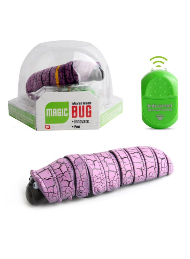 Hot April Fool's Day Strange Trick Remote Control Caterpillar Infrared Induction Insect Electric Remote Control Toys-Color:9910 Remote Control Purple - Image 1
