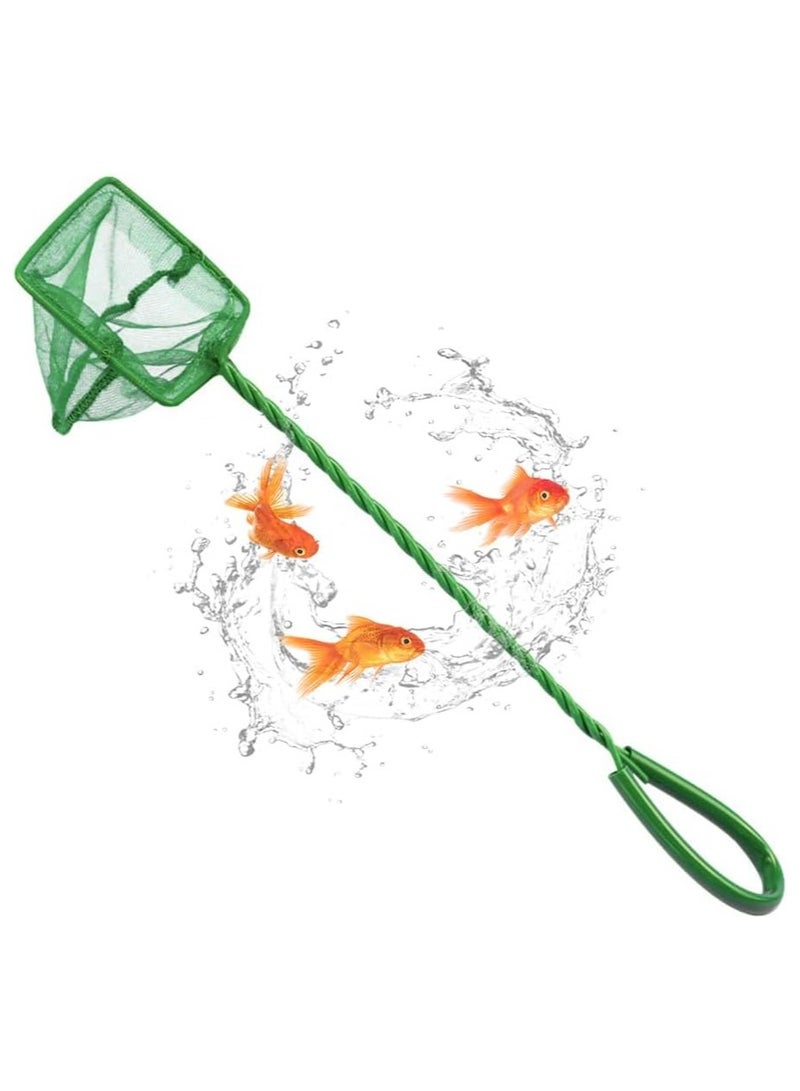 SUNSAR Aquarium Fish Net,Small Square Fishing Net Fine Mesh with Long Wire Handle for Catching Small Fishes Shrimps or Cleaning Fish Tanks - Image 1