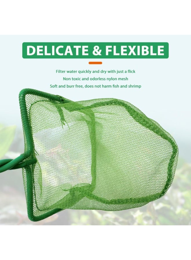 SUNSAR Aquarium Fish Net,Small Square Fishing Net Fine Mesh with Long Wire Handle for Catching Small Fishes Shrimps or Cleaning Fish Tanks - Image 3