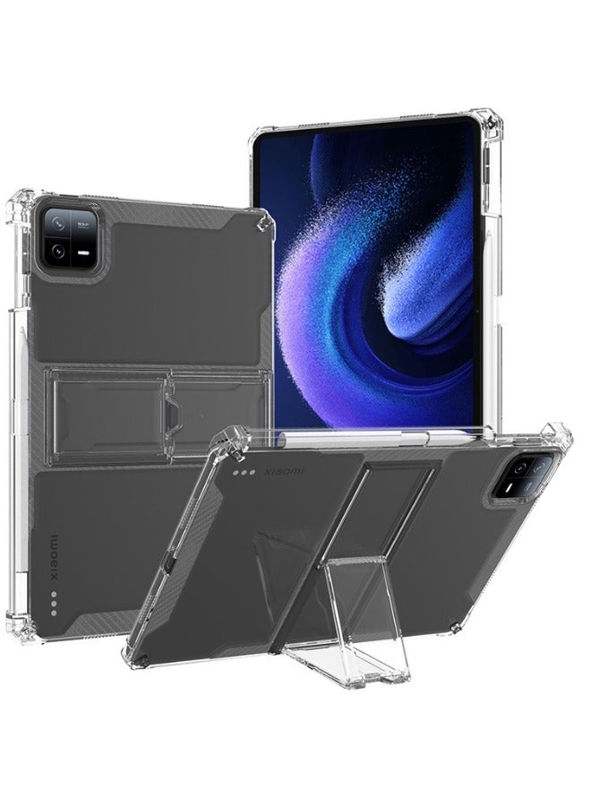 Xiaomi Pad 6/6 Pro Case, Durable Shockproof Cover with Kickstand and Pencil Holder, Four Corner Airbag Protective Case for Xiaomi Pad 6 Pro/Pad 6 11inch (Clear) - Image 1