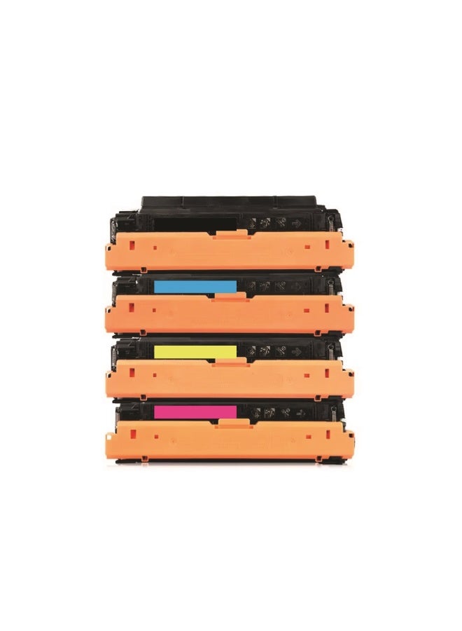 504A Set Toner Cartridge Replacement For Hp Color LaserJet CM3530, CM3530fs, CP3520, CP3525dn, CP3525n, CP3525x (CE250A Black, CE251A Cyan, CE252A Yellow, CE253A Magenta) - Image 2