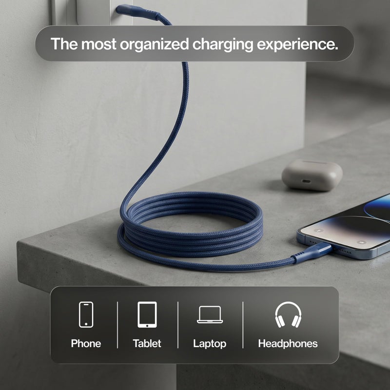 Statik MagStack Pro USB C to USB C Cable, Magnetic Type C Charger Fast Charging Cord, On The Go Magnetic Charging Cable for Car, Compatible with 16 Pro Max, 15, Galaxy S21 S20 Ultra, Navy 100W 3FT/1M - Image 4