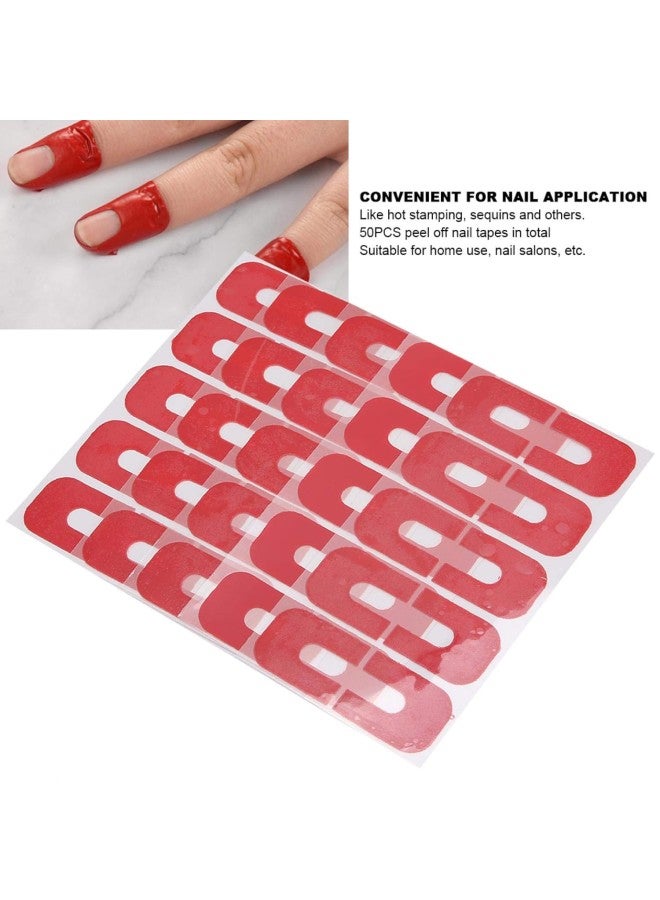 Nail Art Protector Cover, 5-50 Pcs Nail Art Protector Cover Peel Off Nail Tapes Skin Barrier Spill Proof Sticker for Salon and Household  - Image 2