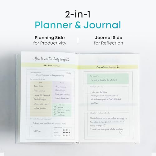 The Journal Lab Find Your Balance Undated Daily Planner | 4-Month Productivity & Wellness Planner Journal | 300 Pages | Habit Tracker, Mood Tracker & Gratitude Journal (Black) - Image 2