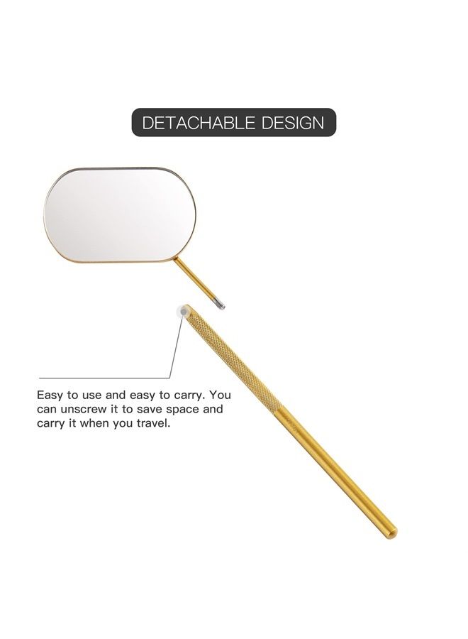 Pretty memory Large Lash Mirror, Stainless Steel Eyelash Mirror, Makeup Mirror for Lash Extension Supplies (Gold) - Image 3