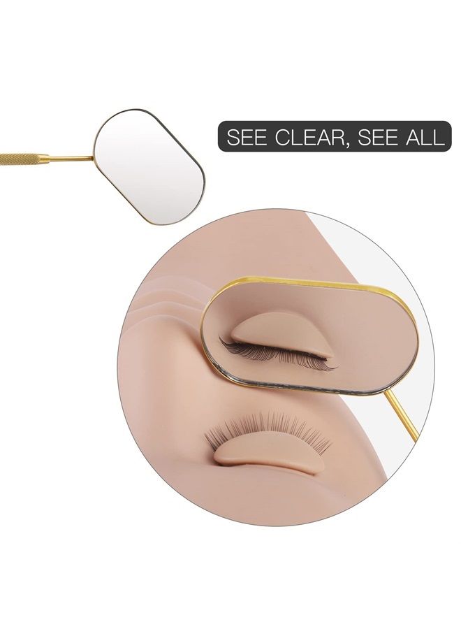 Pretty memory Large Lash Mirror, Stainless Steel Eyelash Mirror, Makeup Mirror for Lash Extension Supplies (Gold) - Image 2