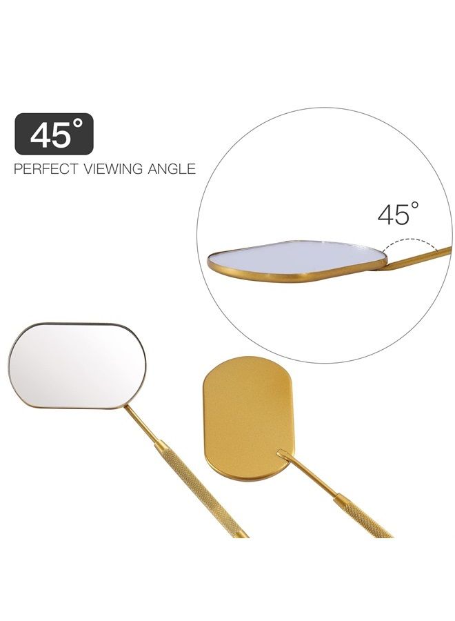 Pretty memory Large Lash Mirror, Stainless Steel Eyelash Mirror, Makeup Mirror for Lash Extension Supplies (Gold) - Image 4