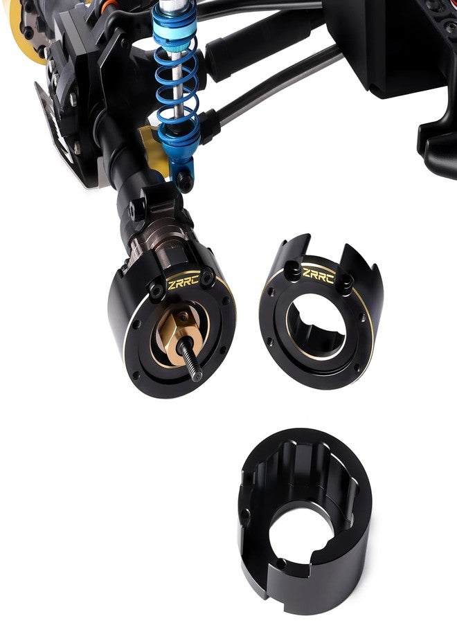ZRRC Heavy Duty Brass Portal Cover Weight Steering Knuckle Caps Counterweight for Traxxas TRX-4 1/10 RC Crawler Outer Portal Drive Housings Beadlock Upgrade Weights Down Low for Lower CG (Black Brass) - Image 4