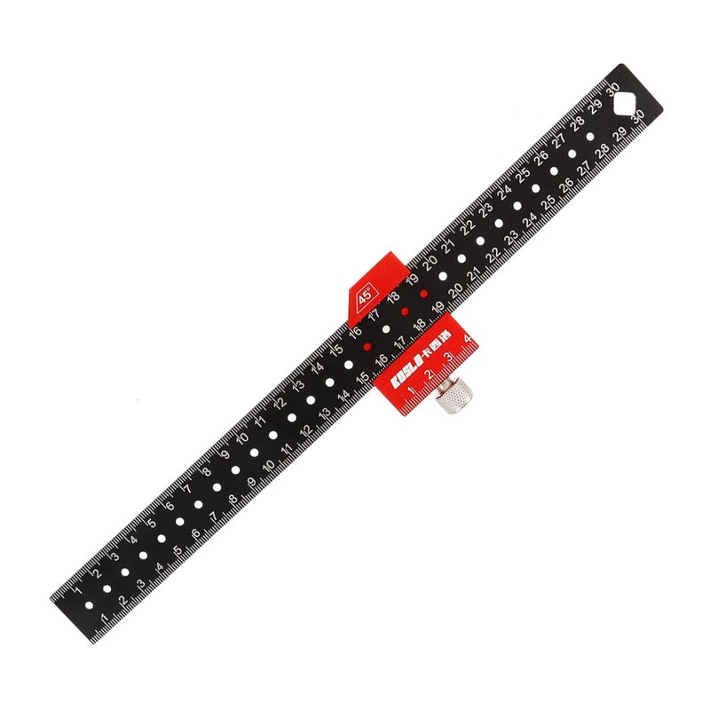 مسطرة متعددة الأغراض من الفولاذ المقاوم للصدأ مع كتلة تحديد المواقع لأعمال النجارة ومشاريع DIY - Image 2