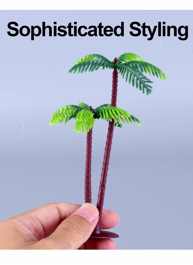 Y&D Plastic Green Palm Tree, Cupcake Topper Coconuts Tree for Parties Decorations  - Image 2