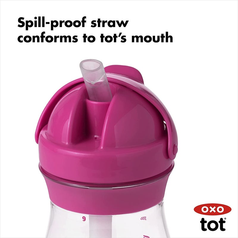 OXO Tot Transitions Straw Cup, 9 oz, Pink, Pack of 1 - Image 2