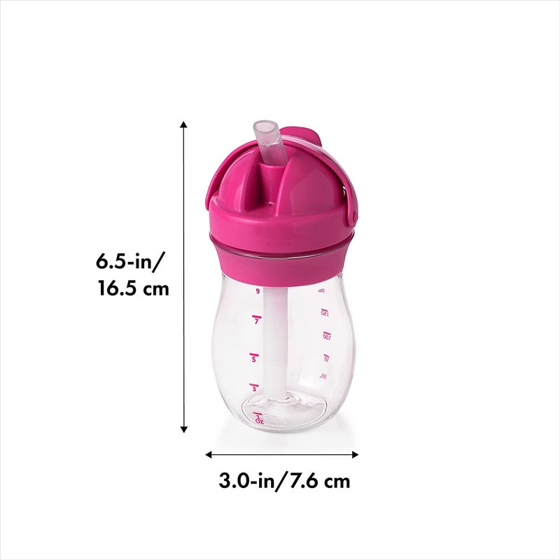 OXO Tot Transitions Straw Cup, 9 oz, Pink, Pack of 1 - Image 5