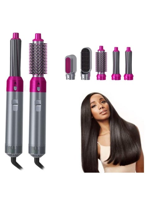 ELTRAZONE 5 In 1 Hair Curler Rotating Hair Dryer Hair Straightener Comb Curling Brush 5 interchangeable barrels, 3 adjustable modes, 30S heating,