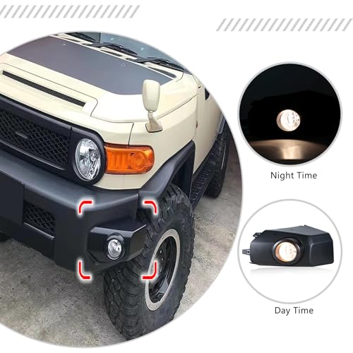 JESYMBX Front Bumper Fog Light For Toyota FJ Cruiser 2007-2017 Daytime Running Driving Lamp DRL with Bulb Wiring Black - Image 5
