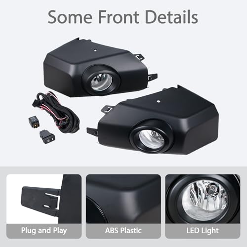 JESYMBX Front Bumper Fog Light For Toyota FJ Cruiser 2007-2017 Daytime Running Driving Lamp DRL with Bulb Wiring Black - Image 3